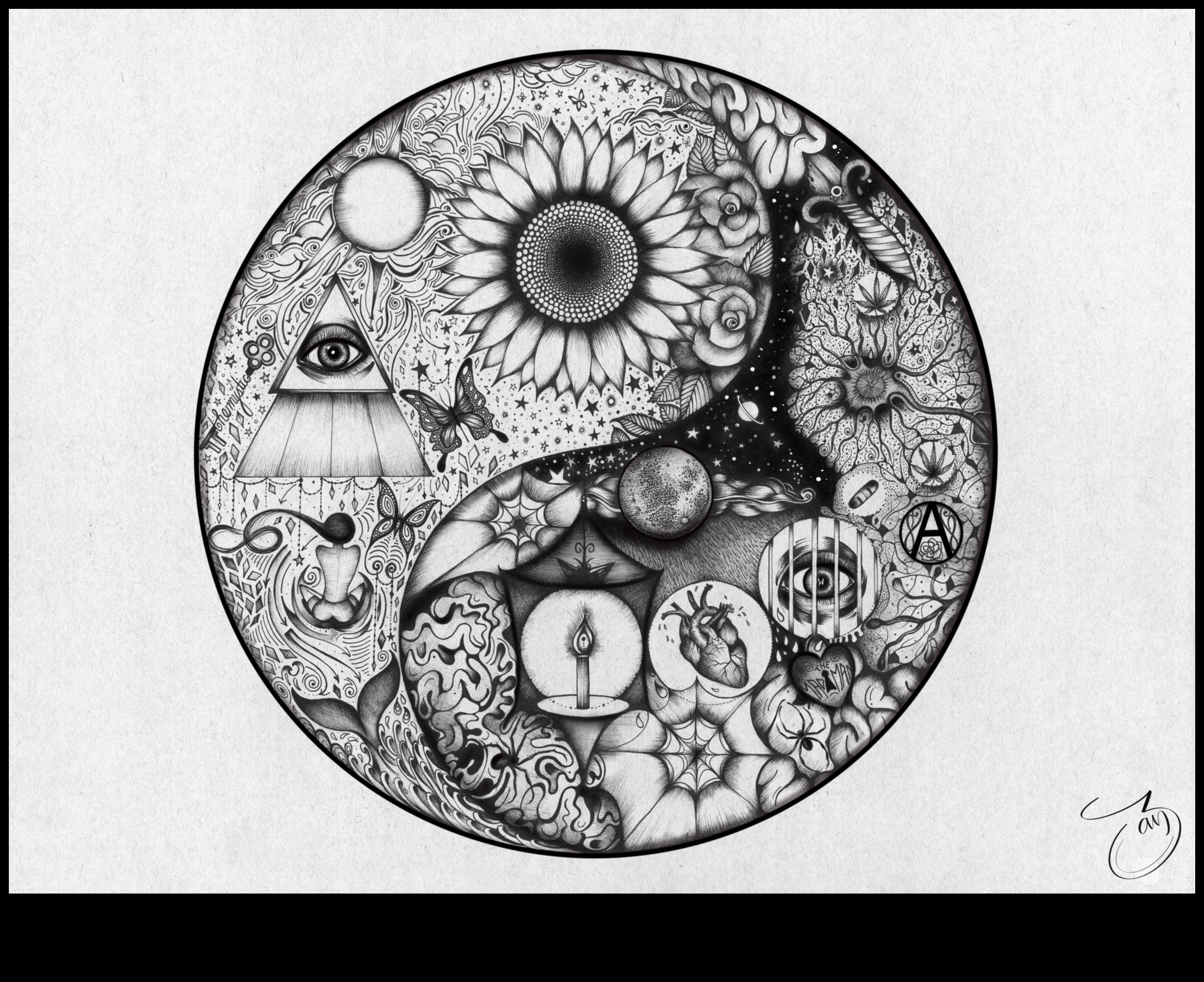 التناغم بين الأسود والأبيض: تحقيق التوازن في فن الحبر