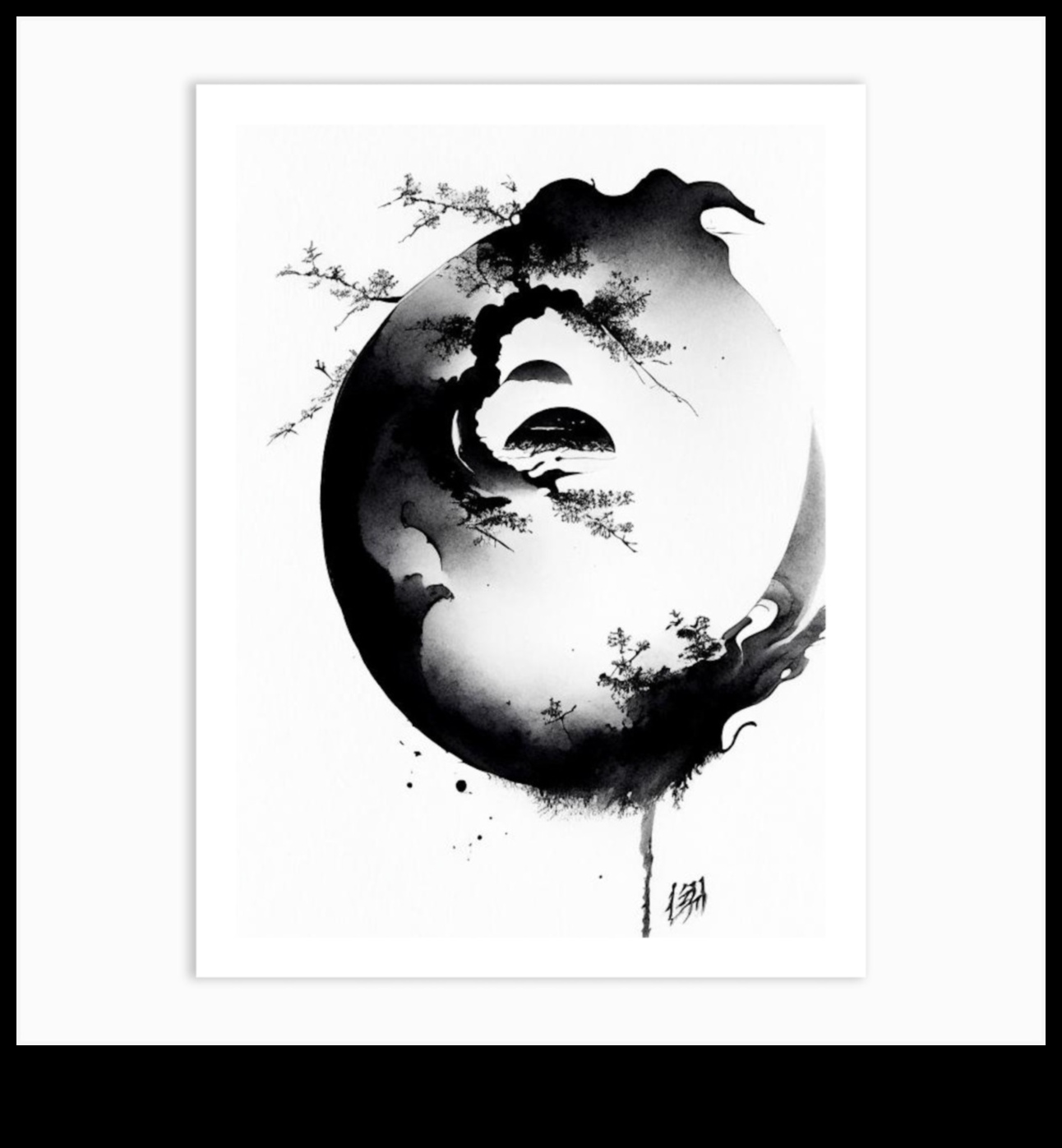 التناغم بين الأسود والأبيض: تحقيق التوازن في فن الحبر