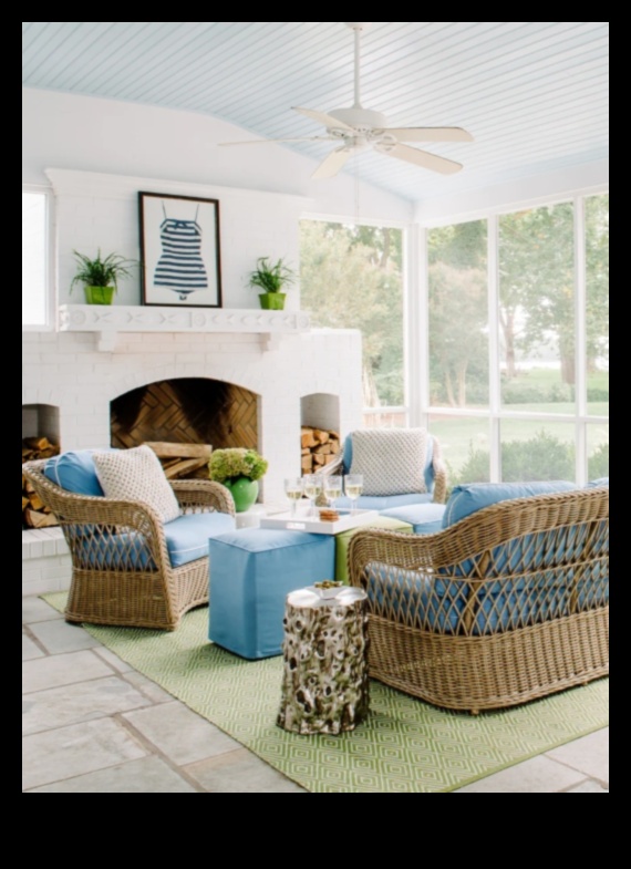 كيف يمكنني استخدام Wicker في غرف المعيشة الساحلية للحصول على لمسة أنيقة؟